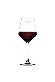 'Mum' Margeaux Red Wine Glass + Personalised Amara Platter