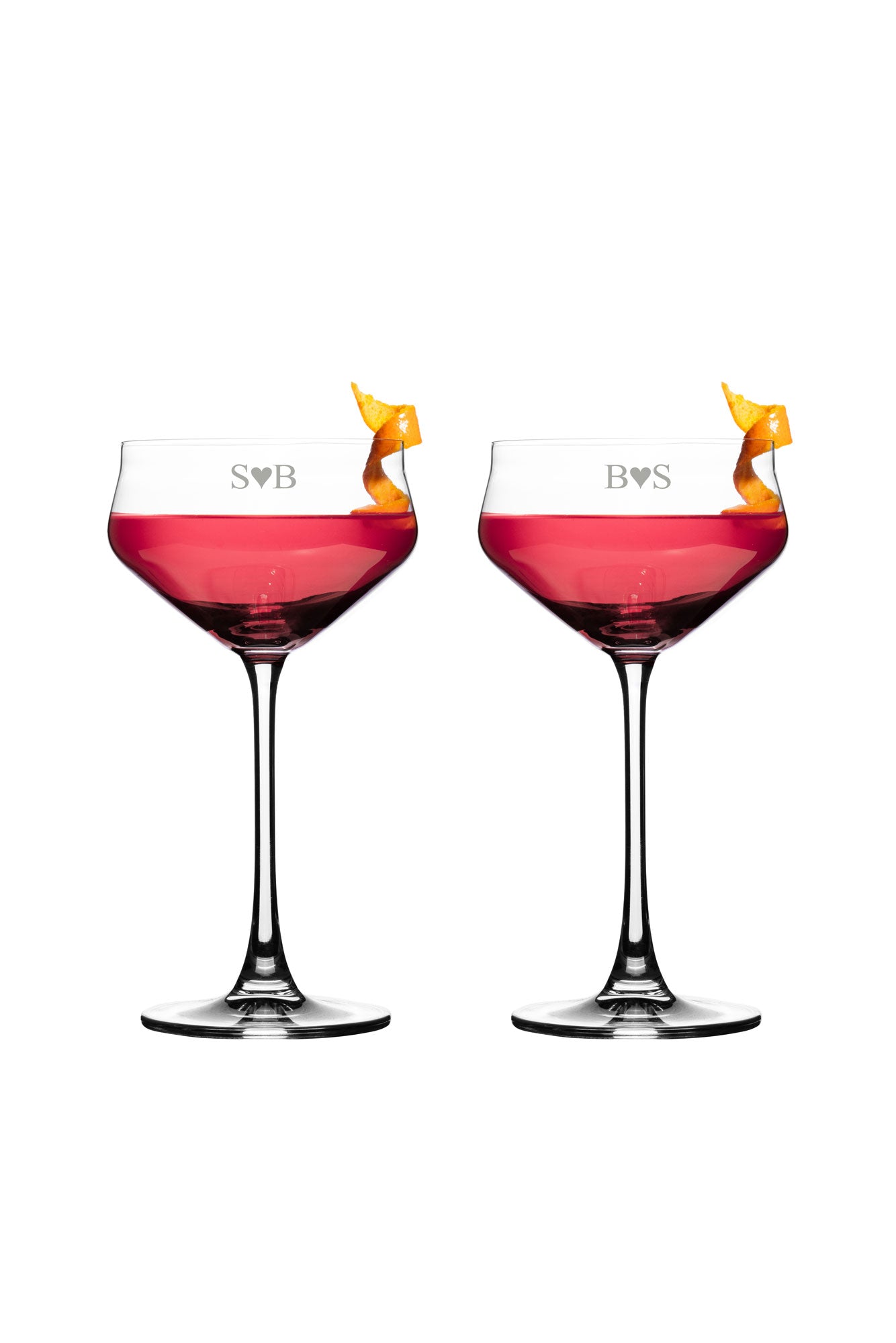 Valentine's Day Glass Set - Couple Initials