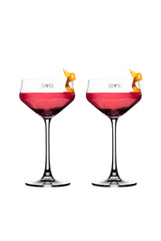 Valentine's Day Glass Set - Couple Initials