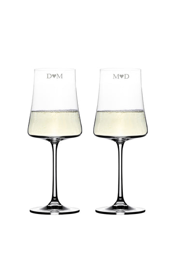 Valentine's Day Glass Set - Couple Initials