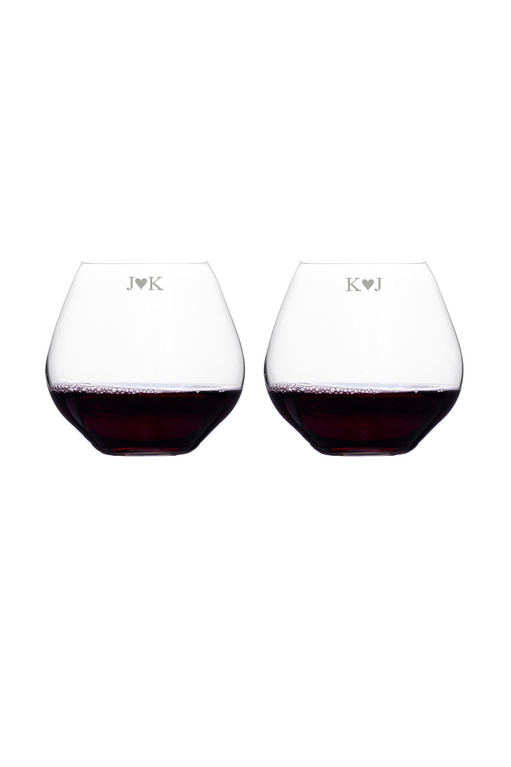 Valentine's Day Glass Set - Couple Initials