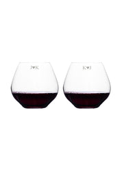 Valentine's Day Glass Set - Couple Initials