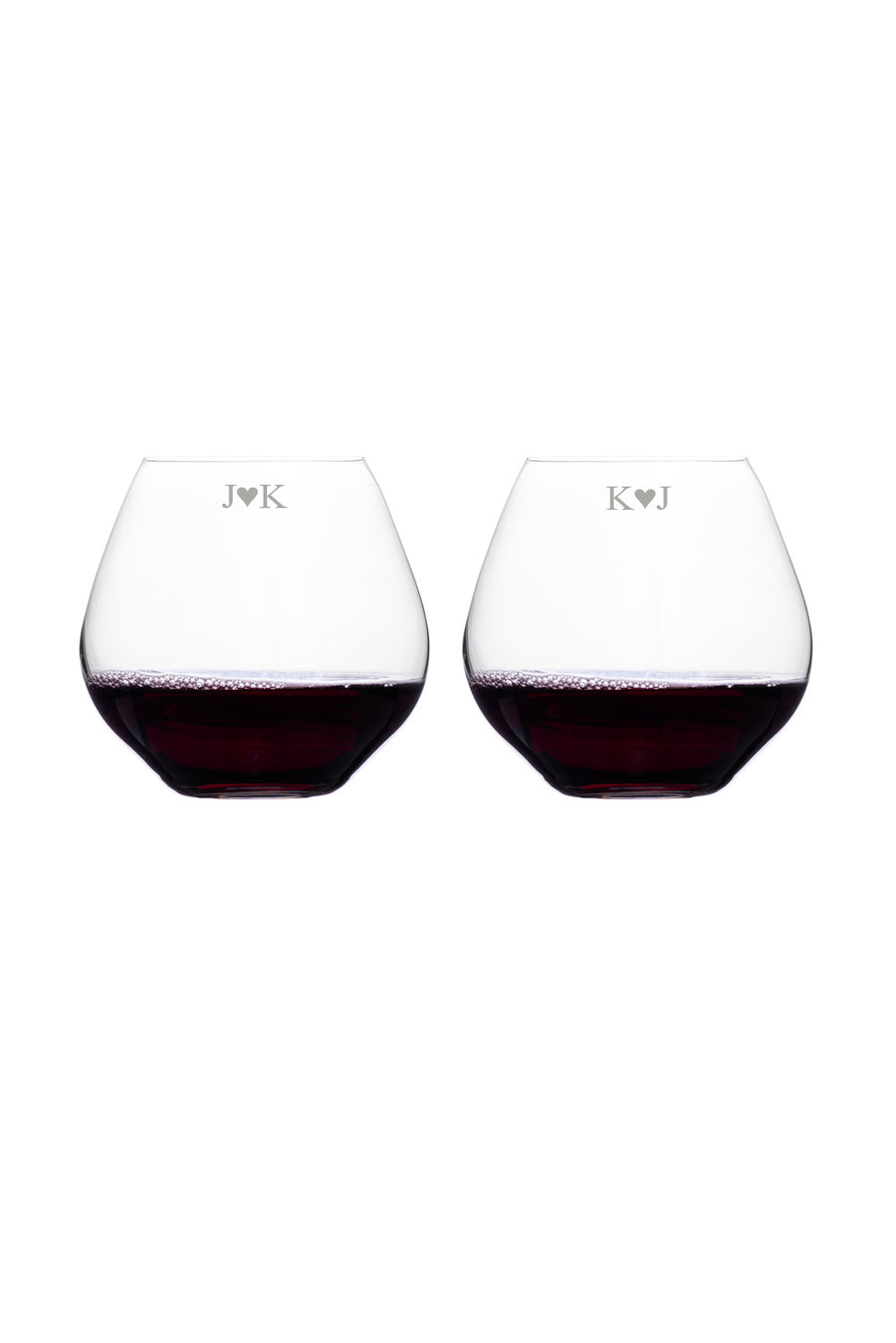 Valentine's Day Glass Set - Couple Initials